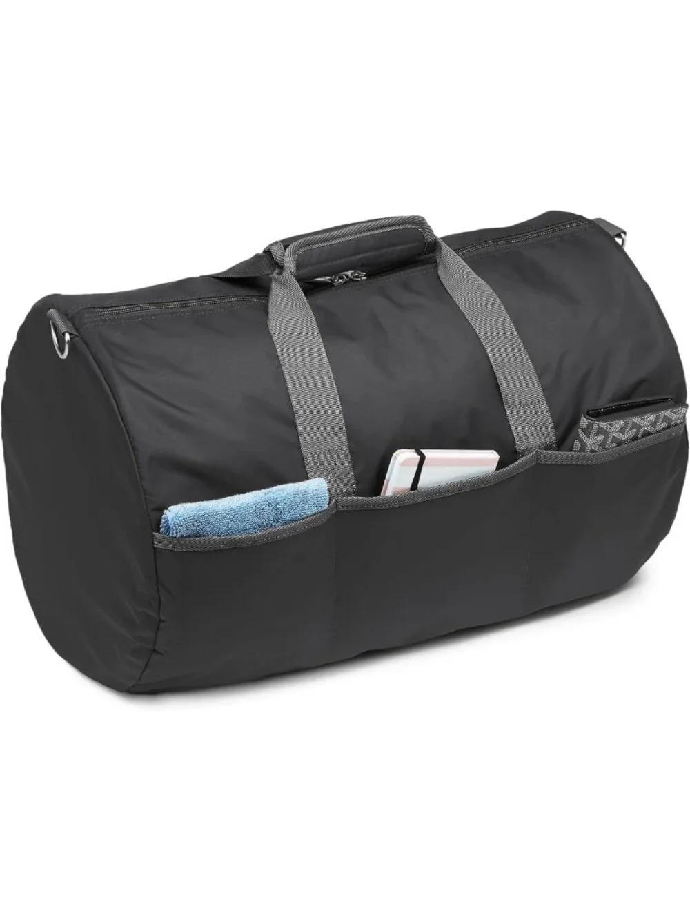 20-Inch Foldable Travel Duffel Bag - Packable Nylon, Multiple Pockets
